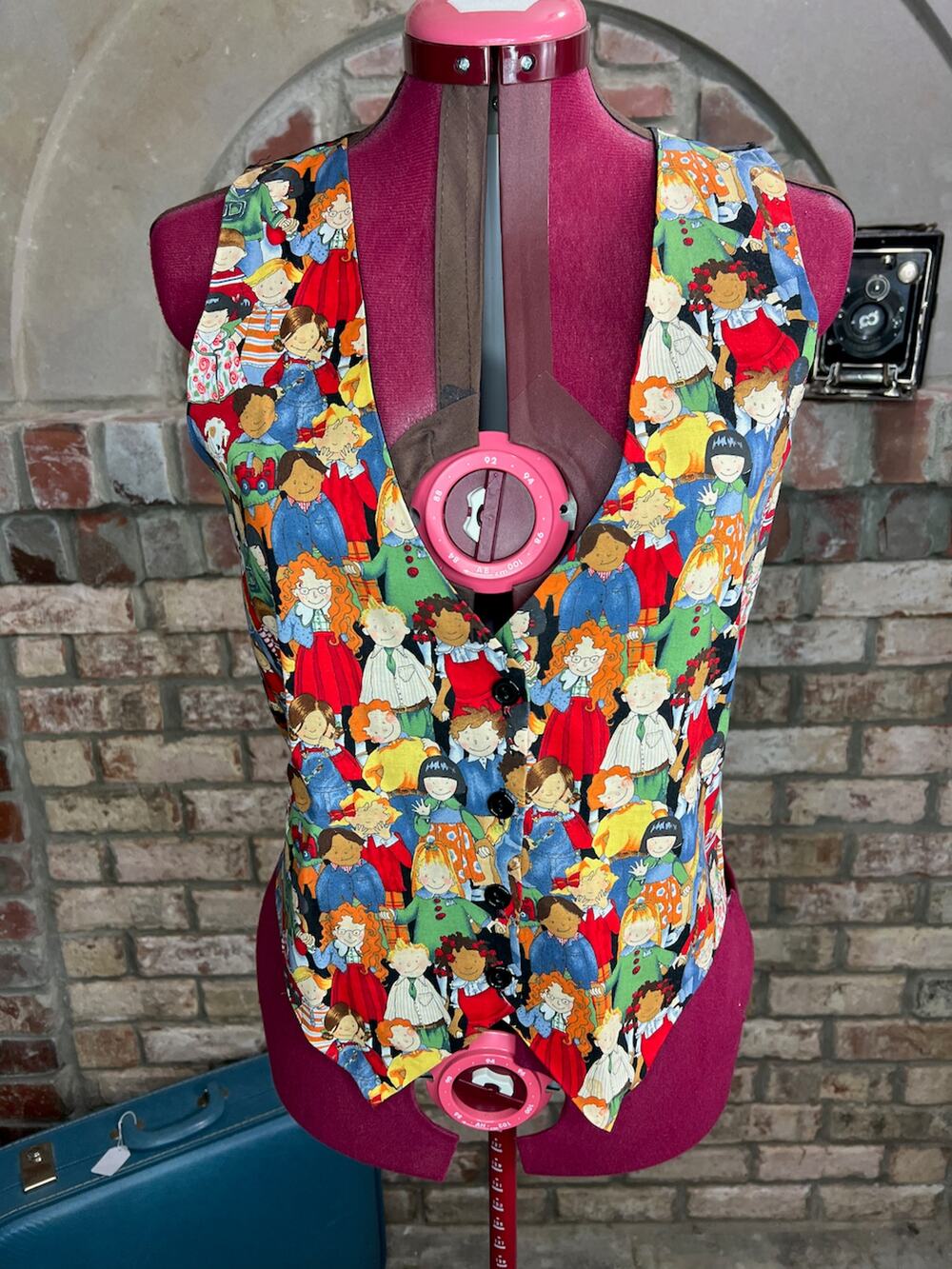 vest kids kidcore red blue vintage 1980s